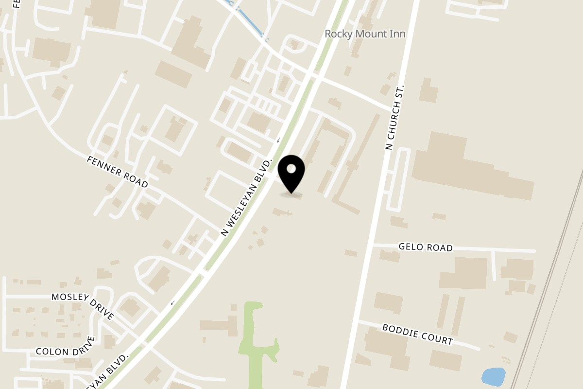 Map showing the location of Tienda y Taqueria Anita on 1757 N Wesleyan Blvd in Rocky Mount